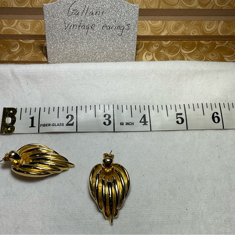 Gallani vintage door knocker earrings Gold tone